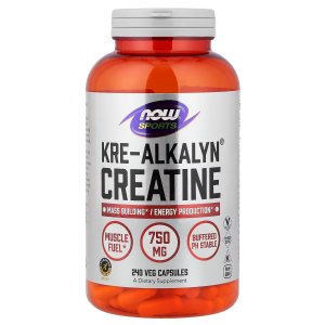 NOW Foods Sports Nutrition Kre-Alkalyn Creatine 750 mg Mass Building Energy Production 240 Veg Capsules