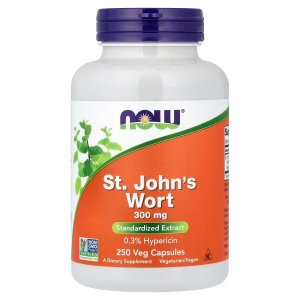 NOW Foods St. John's Wort (Hypericum perforatum) 300 mg Standardized Extract 250 Veg Capsules