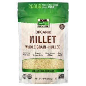 Now Foods to Live Organic Hulled Millet 10 Pounds – Whole Grain Seeds Non-GMO Kosher Raw Bulk 454 g
