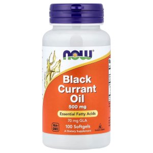 NOW Foods Black Currant Oil 1000 mg Double Strength with 140mg of GLA (Gamma-Linolenic Acid) 100 Softgels