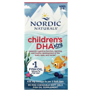 Nordic Naturals Children’s DHA Xtra, Berry Punch - 90 Mini Chewable Soft Gels for Kids - 636 mg Omega-3s EPA &amp; DHA - Cognitive &amp; Immune Function Learning