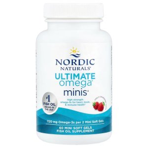 Nordic Naturals Ultimate Omega 2X Teen Strawberry - 60 Mini Soft Gels - 1120 mg Total Omega-3s with EPA &amp; DHA - Brain Health Positive Mood