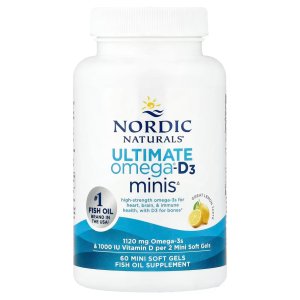 Nordic Naturals Ultimate Omega-D3,1280mg + 1000IU D3 Lemon - 120 Count | Omega-3 Fish Oil with EPA &amp; DHA + Vitamin D3