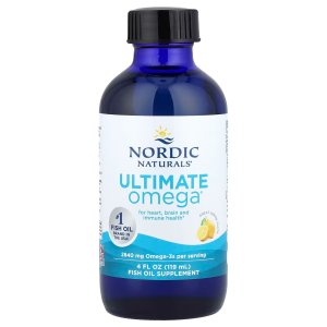 Nordic Naturals Ultimate Omega Liquid 2840mg Fish Oil, Lemon Flavor - 4oz | Fish Oil Supplement with EPA &amp; DHA (119 ml)