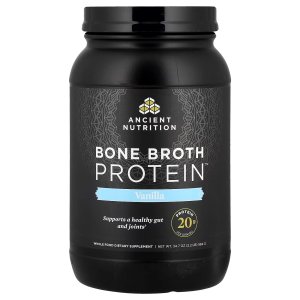 Ancient Nutrition Grass-Fed Bone Broth Protein Powder – Vanilla Flavor, Premium Protein Supplement