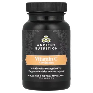 Ancient Nutrition Vitamin C + Probiotics – Immune Support &amp; Daily Probiotic Supplement