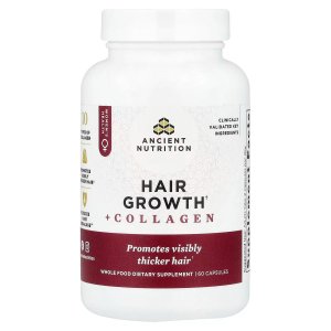 Ancient Nutrition Hair Growth + Hydrolyzed Collagen Peptides Capsules – Hair &amp; Collagen Supplement
