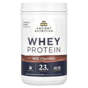 Ancient Nutrition Grass-Fed Whey Protein Powder – Milk Chocolate + Vanilla Bean, 20 Servings Each