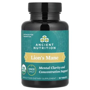 Ancient Nutrition Organic Lion’s Mane Mushroom Tablets – Organic Mushroom Supplement for Daily Wellness