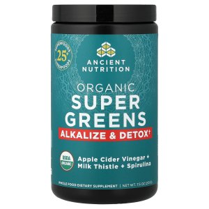 Ancient Nutrition Organic Super Greens Powder – Probiotics, Detox &amp; Alkalize, Organic Greens Supplement