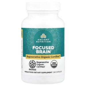 Ancient Nutrition Regenerative Organic Certified Focused Brain Capsules – Focus &amp; Cognitive Support Supplement