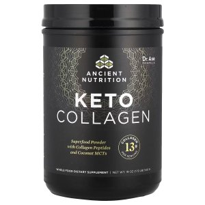 Ancient Nutrition Keto Collagen Powder Drink Mix 19 oz – MCT &amp; Hydrolyzed Collagen Peptides, 30 Servings