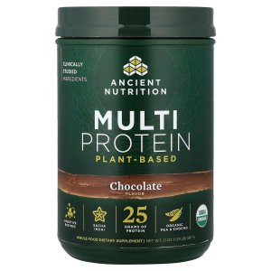 Ancient Nutrition Multi Protein Plant-Based Chocolate 1.29 lb (587g) – Plant Protein Powder Supplement