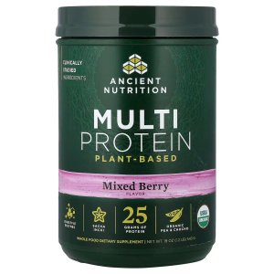 Ancient Nutrition Organic Multi Protein Plant Powder – Mixed Berry, Plant-Based Protein Supplement