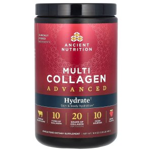 Ancient Nutrition Advanced Multi Collagen Peptides Hydrate – Mixed Berry, Collagen Drink Mix Supplement