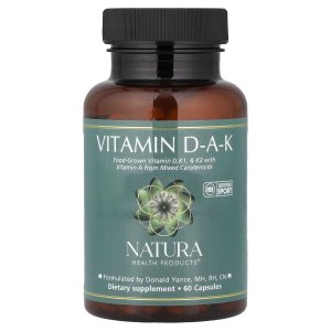 Natura Health Products D-A-K ADK Vitamin D3 5000 IU + K2, K1 &amp; A – 60 Capsules, Vitamin Supplement