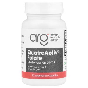 Allergy Research Group QuatreActiv Folate 4th Generation 5-MTHF 90 Vegetarian Capsules – Advanced Folate Supplement