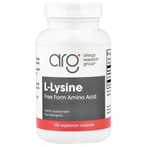 Allergy Research Group L-Lysine 500 mg 100 Vegetarian Capsules – High Potency Amino Acid Supplement for Daily Wellness Support