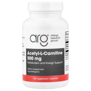 ARG Acetyl L-Carnitine 500 mg Brain Energy 100 Capsules – Premium ALCAR Supplement for Cognitive &amp; Cellular Energy Support