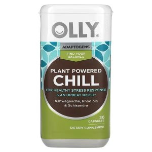 OLLY Chill Adaptogen Ashwagandha &amp; Rhodiola 30 Capsules – Mood Support