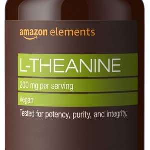 Amazon Elements L-Theanine 200mg – Vegan &amp; Gluten Free, 60 Capsules