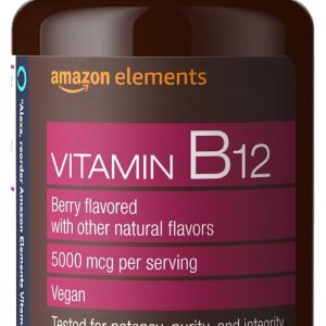 Amazon Elements Vitamin B12 Methylcobalamin 5000mcg – 65 Lozenges