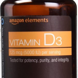 Amazon Elements Vitamin D3 Supplement – 5000 IU, 180 Softgels