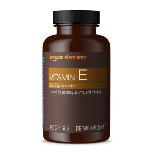 Amazon Elements Vitamin E Supplement – 400 IU, 100 Softgels