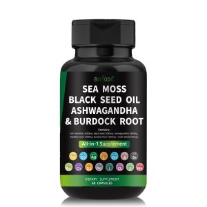 Sea Moss &amp; Black Seed Oil 2000mg with Ashwagandha Capsules