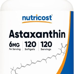 Astaxanthin 6mg by Nutricost | 120 Softgel Supplement
