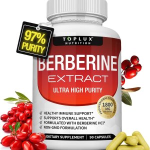 Toplux Berberine 1800mg HCL 97% High Purity Premium Supplement