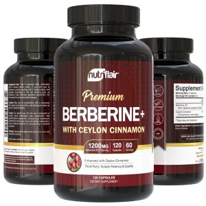 NutriFlair Berberine HCl 1200mg with Ceylon Cinnamon | 120 Capsules