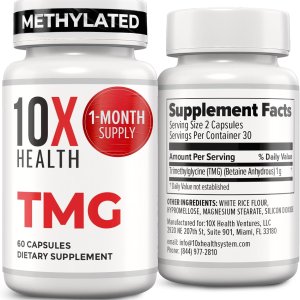 10X Health TMG Supplement | Betaine Anhydrous 60 Capsules