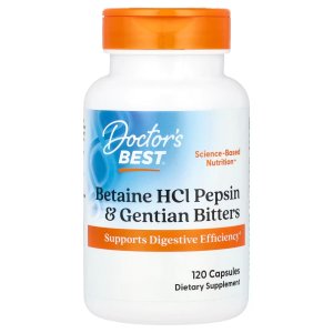 Doctor's Best Betaine HCl Pepsin &amp; Gentian Bitters | 120 Capsules