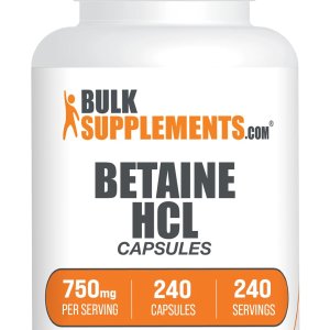 Betaine HCl 750mg Capsules | Digestive Support Supplement | 240 Count