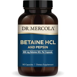 Dr. Mercola Betaine HCL &amp; Pepsin | 90 Capsules | Discontinued Item