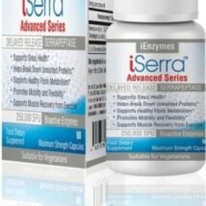 iSerra 250,000 SPU Serrapeptase Enzyme | High Potency | 90 Capsules