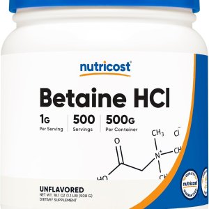 Nutricost Betaine HCl Powder 500g | 1g Per Serving | Digestive Support