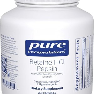 Pure Encapsulations Betaine HCl Pepsin | Digestive Support Supplement | 250 Capsules