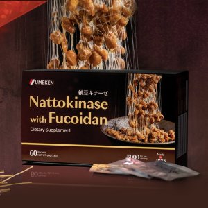Umeken Nattokinase Plus Fucoidan | 5000 FU Natto Supplement | 60 Counts