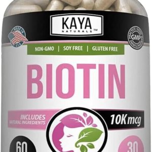 Kaya Naturals Biotin 1000mcg | Hair, Skin &amp; Nail Support | 60 Count