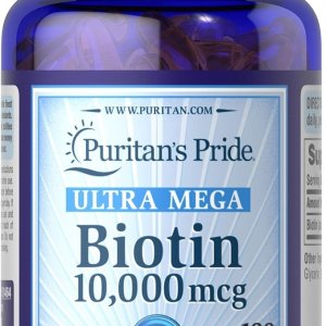 Puritan's Pride Ultra Mega Biotin 10,000mcg | 100 Softgels