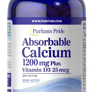 Puritan's Pride Absorbable Calcium with Vitamin D3 | 1,200mg | 200 Softgels