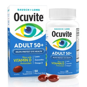 Ocuvite 50+ Eye Vitamins | Lutein, Zeaxanthin &amp; Omega-3 | 50 Softgels