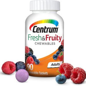 Centrum Adults Fresh Fruity Chewables Multivitamin &amp; Multimineral | Mixed Berry | 90 Ct