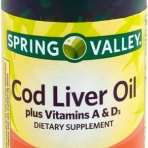 Spring Valley Cod Liver Oil with Vitamin A &amp; D | 100 Softgels