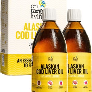 On Target Living Alaskan Cod Liver Oil | Organic Lemon | 16.67 oz | 2-Pack