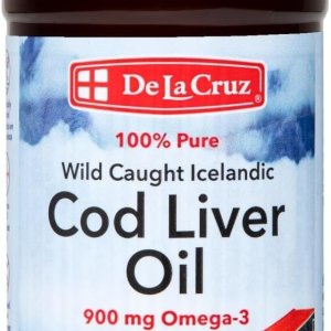 De La Cruz Pure Cod Liver Oil Liquid | Icelandic Fish Oil | 4 fl oz | 3-Pack