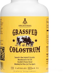 Ancestral Supplements Grass Fed Beef Colostrum | 3000mg | 180 Capsules