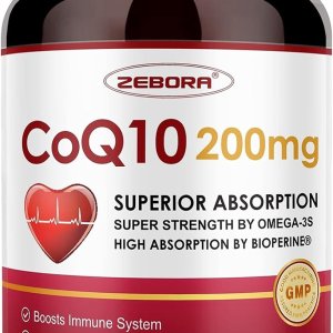 ZEBORA CoQ10 Ubiquinone 200mg – Heart &amp; Energy Support